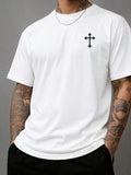 Camiseta Masculina Gola Redonda Camisa Confortável Estampa Religiosa Camisa Descolada Varias Cores