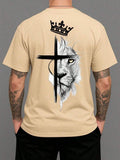 Camiseta Masculina Gola Redonda Camisa Confortável Estampa Religiosa Camisa Descolada Varias Cores